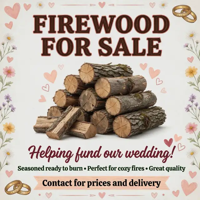 Selling firewood to fund our wedding