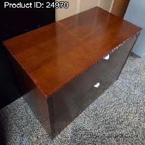 Mahogany 2 Drawer Lateral File Cabinet, Locking - Photo 2