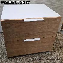 Teknion White & Medium Maple 2 Drawer Lateral File Cabinet