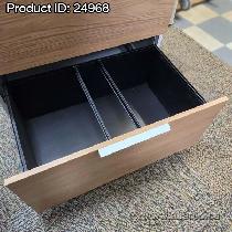Teknion White & Medium Maple 2 Drawer Lateral File Cabinet - Photo 2