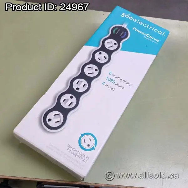 360 Electrical 6 Outlet PowerCurve Surge Protector Power Bar