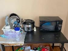 IKEA Black Kitchen Desk   Microwave Bundle - $30 Total