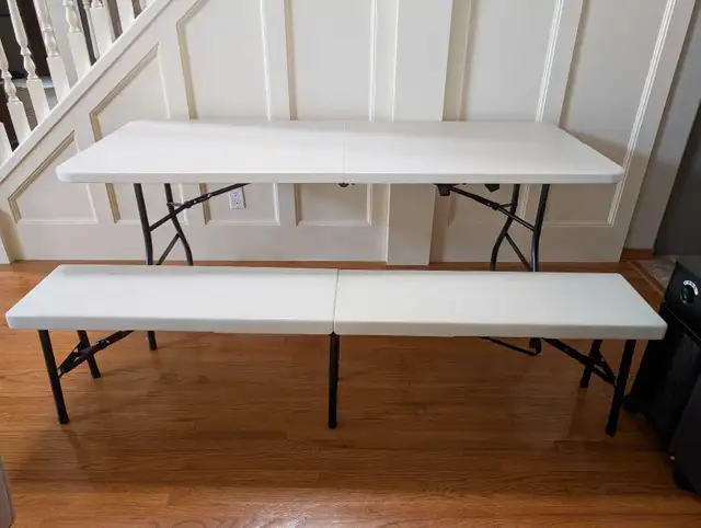 6 Foot Long Folding Table and Bench