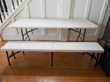 6 Foot Long Folding Table and Bench