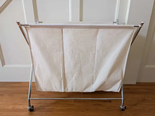 Laundry Hamper on wheels with 3 sections
