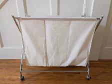Laundry Hamper on wheels with 3 sections