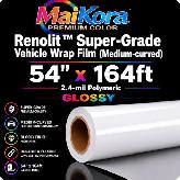 Super-Grade 54'x164ft GLOSSY 2.4mil Vehicle Wrap Vinyl Film Roll