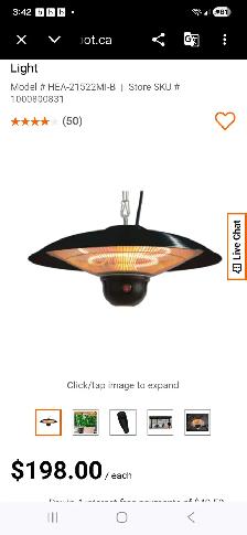 HANGING ELECTRIC GAZEBO/PATIO HEATER