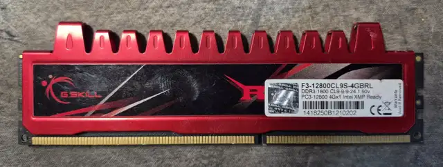 G.SKILL RIPJAWS 4GB DDR3 1600MHz DESKTOP RAM – RED HEATSPREADER