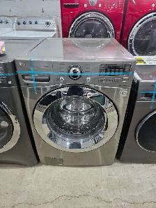 LG STEAM 27' Stainless Steel Front-Load Stackable Laundry Washer