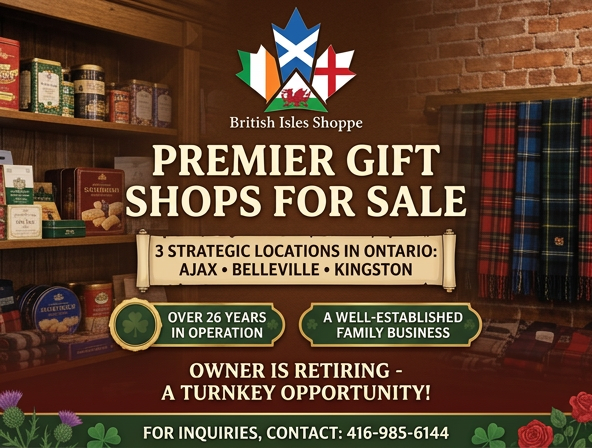 British & Irish Food and Gift shops for sale