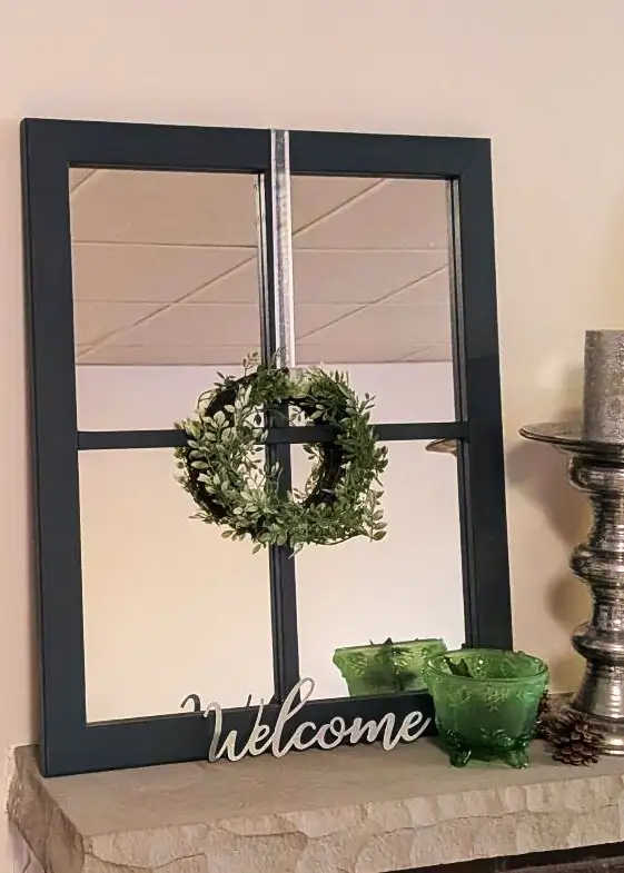 Mirror in a wooden frame – painted in navy colour