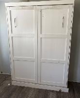 white murphy Queen bed from Pottery Barn. I deliver