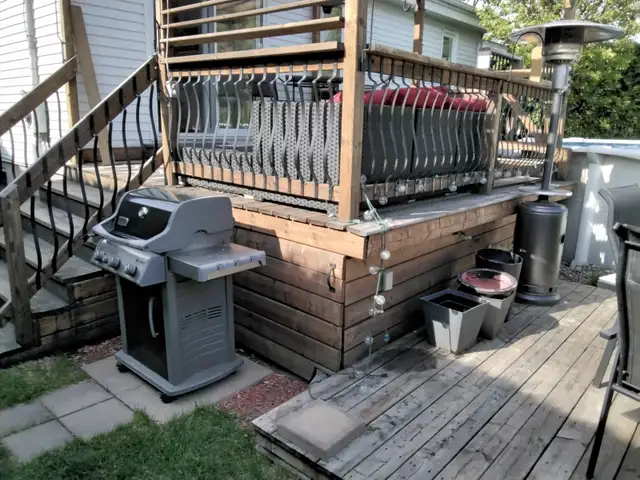 Patio en bois traité