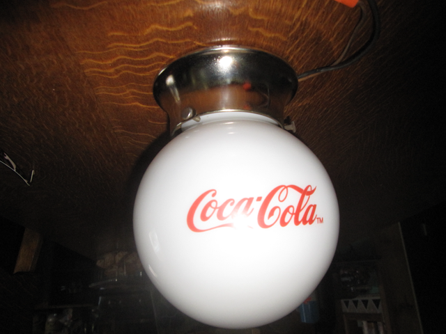 OLD COCA COLA CEILING LIGHT FIXTURE