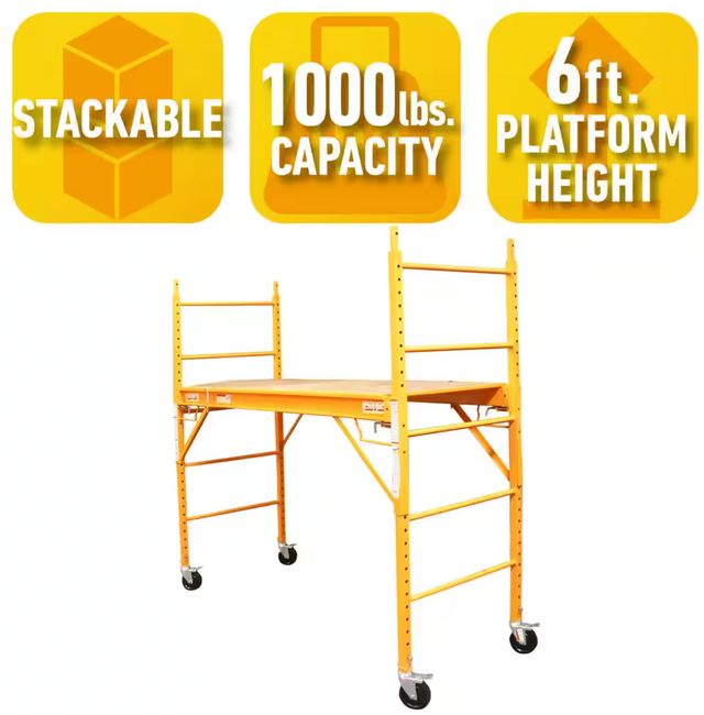 New 6 Ft Steel Baker Style Scaffolding - 1,000 Lb Capacity