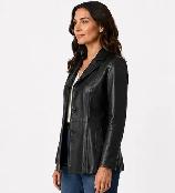 Women’s Tailored Black Leather Jacket – Medium - Photo 3