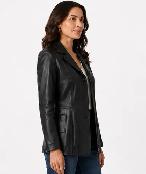 Women’s Tailored Black Leather Jacket – Medium - Photo 5