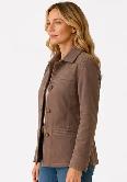 Women’s Tailored Brown Leather Jacket – Size 2XS - Photo 3
