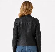 Women’s Embossed Biker Leather Jacket – Size XXL - Photo 5