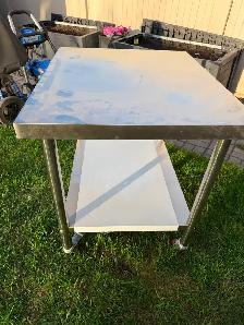 30x36 portable Stainless steel work prep table on castor wheels. - Photo 2