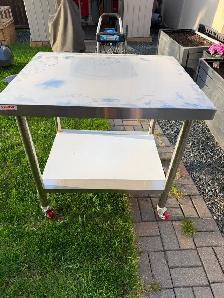30x36 portable Stainless steel work prep table on castor wheels. - Photo 4