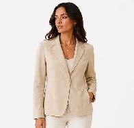 Women’s Suede Blazer Jacket - Photo 4