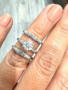 14Karat 2.19CTW Natural Diamonds 3Pcs Wedding Set F-SI1 - Photo 2