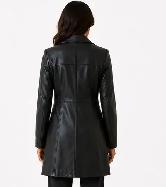 Women’s Long Leather Coat – Size 2XS - Photo 4