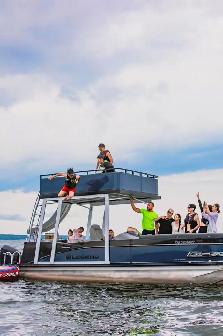 Thrilling Water Tubing & Cruising! ✨ Double Deck Pontoon
