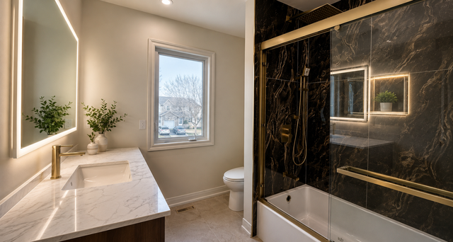 BATHROOM SHOWER-SHOWER BASE-SHOWER HEAD-UPGRADE-INSTALL