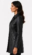Women’s Leather Jacket with Belt Loops - Photo 2