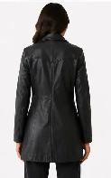 Women’s Leather Jacket with Belt Loops - Photo 4