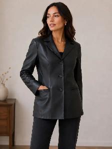 Women’s Tailored Leather Jacket – Size Large Only