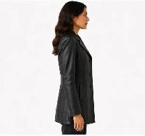 Women’s Mid-Length Leather Jacket – Size XS Only - Photo 3