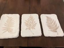3 handmade plaster pictures