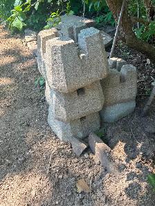 Patio base concrete blocks