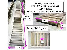 convoyeur à rouleau 1'' 1/4 x 11''1/2 x 151''3/4 (2x 75'' soudé)