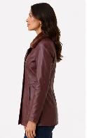 Women’s Leather Jacket with Faux Fur Collar - Photo 2