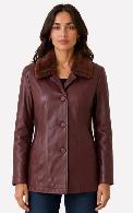 Women’s Leather Jacket with Faux Fur Collar - Photo 3