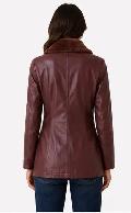 Women’s Leather Jacket with Faux Fur Collar - Photo 5