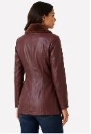 Women’s Leather Jacket with Faux Fur Collar - Photo 6