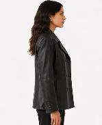 Women’s Double-Breasted Leather Jacket - Photo 5