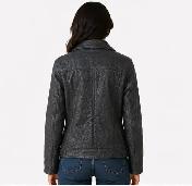 Women’s Embossed Leather Jacket - Photo 3