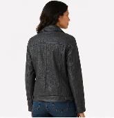 Women’s Embossed Leather Jacket - Photo 4