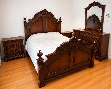 MOBILIER DE CHAMBRE EN MERISIER   MATELAS QUEEN - Photo 7