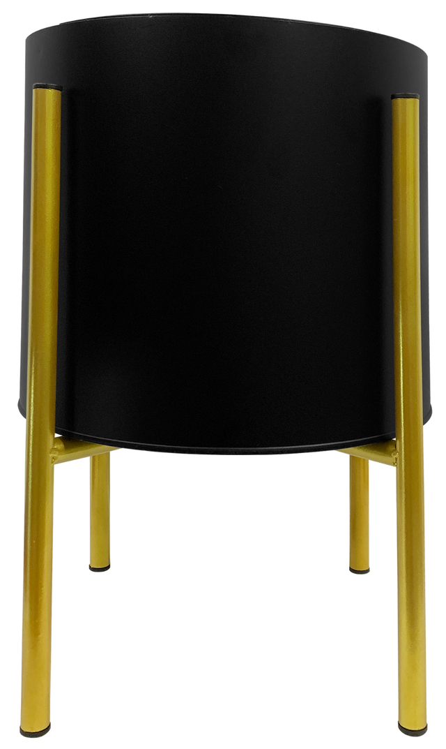 BLACK PLANTER WITH GOLD LEGS - $20