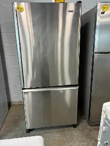 Stainless Fridge (dented)  90-day warranty-Credit Cards accepted