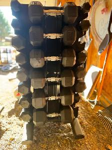 Rubber hex dumbbells