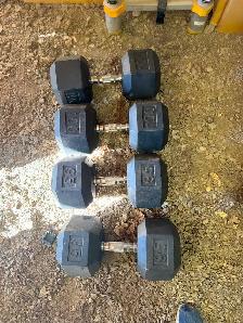 Rubber hex dumbbells - Photo 3